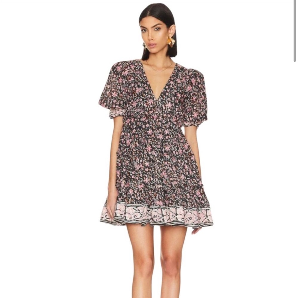 Cleobella Lauren Mini Dress in Fan Print